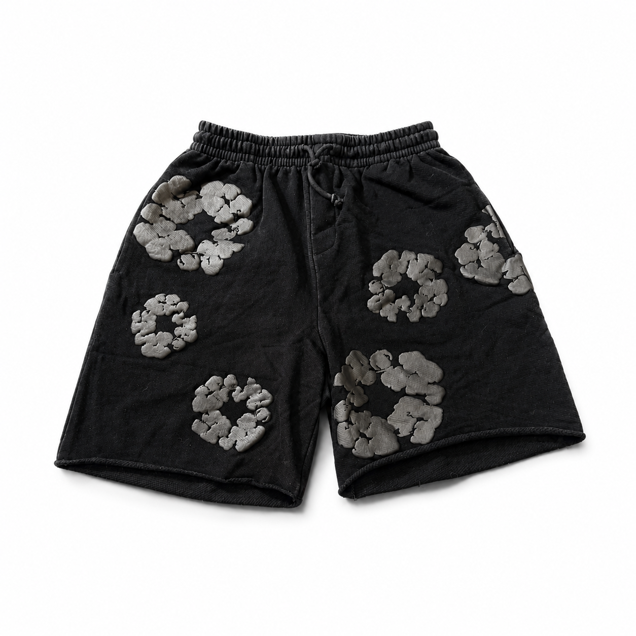 Denim Tear cotton wreath shorts black